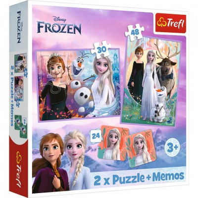 PUZZLE TREFL 2IN1 MEMO DISNEY FROZEN PRINTESELE SI TARAMUL LOR foto