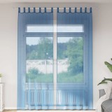 Perdele Voile cu Bucle 2 buc Albastru Regal 140x260 cm