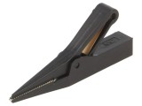 Bornă crocodil 10A neagră cu capacitate de prindere max. 9,5mm