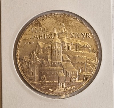 Austria, 500 Schilling Steyr, 1980, KM#2947, argint, mare, comemorativa, valoare faciala 36,34 euro foto