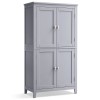 VASAGLE Dulap de baie, din MDF, cu 2 compartimente si 4 usi, rafturi reglabile, 30x60x110cm, gri Household NewTrend