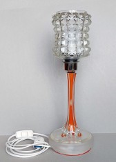 Veioza artizanala, Murano + sticla mata + abajur cristal, vintage functionala foto