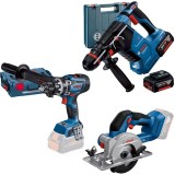 Bosch GBH 187-LI One Chuck + GSR 18V-150 C + GKS 18V-51 - Rotopercutor SDS-Plus 2.4 J valiza plastic + Masina de gaurit si insurubat 150 Nm valiza spe