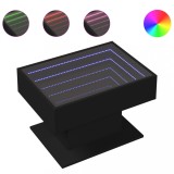 Cumpara ieftin Masuta de cafea cu LED, negru, 70x50x45 cm, lemn prelucrat