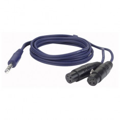 Cablu audio Jack 6.3 stereo la 2 XLR mama (3 poli, balansat), DAP Audio FL-37150-1.5m foto