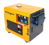 Generator insonorizat Stager DG 5500S+ATS 5kVA, 230V, diesel, pornire electrica, automatizare