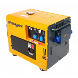 Stager DG 5500S+ATS Generator insonorizat 5kW, monofazat, diesel, pornire electrica, automatizare