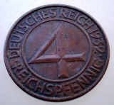 F.543 GERMANIA WEIMAR 4 REICHSPFENNIG 1932 F