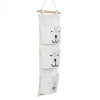 Organizator suspendat cu buzunare, Bumbac/Poliester, 20x58 cm, bej/alb