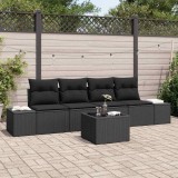 VidaXL Set de canapele pentru grădină 5 pcs Negru 55 x 55 x 37 cm