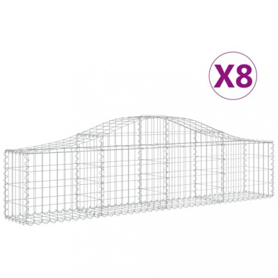 Cosuri gabion arcuite 8 buc, 200x30x40/60 cm, fier galvanizat foto