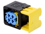 Conector automotive mufa mamă pe cablu PIN 4 albastră IP67, TE Connectivity