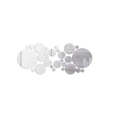 Set 30 oglinzi decorative Ventoo&reg;, din sticla acrilica, pentru design interior, model rotund, silver