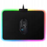 Cumpara ieftin Mousepad de gaming cu iluminare LED RGB 7 Culori, Negru