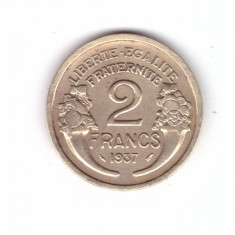 Moneda Franta 2 francs/franci 1937, stare buna, curata