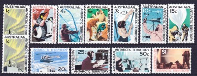 DB1 Fauna Pinguin Cercetare Terit. Antarctice Australia 1966 AAT 11 v. + 1 MNH foto