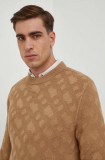 BOSS pulover de l&acirc;nă bărbați, culoarea bej, light 50506033