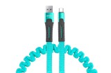 Cablu USB la USB-C AMiO UC-14, 1,2 m, Quick Charge, nylon spiralat