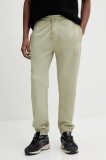 HUGO pantaloni de trening din bumbac barbati, culoarea verde, cu imprimeu, 50535287