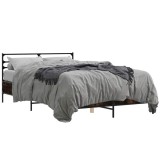 Cumpara ieftin Cadru de pat, stejar fumuriu 140x200 cm lemn prelucrat si metal