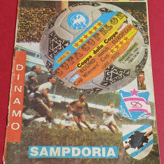 Program meci fotbal DINAMO Bucuresti-SAMPDORIA (Cupa Cupelor 01.03.1989)