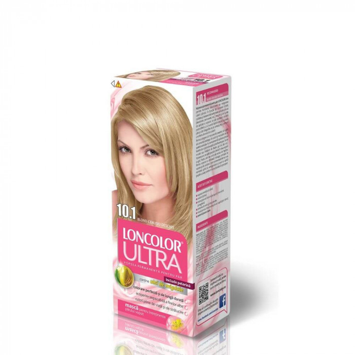 Vopsea de Par Permanenta LONCOLOR Ultra 10.1, 100 ml, Blond Cenusiu Deschis, Vopsea de Par LONCOLOR, Vopsea de Par Blond Cenusiu, Vopsea Nuanta Blond
