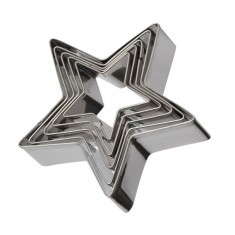Set 5 forme decupatoare in forma de stea, pentru biscuiti, 9 cm, 511COF
