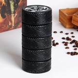 Termos auto cu design anvelope, termos 300 ml otel inoxidabil 304, accesorii pentru soferi si pasionati de masini, negru