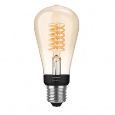 Bec LED Inteligent Philips Vintage Hue, Wireless, Bluetooth, ST64, 7 W, 550 lumeni, 2100 K, 220 V, E27, clasa energetica A+ foto