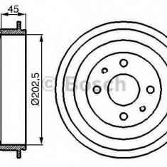 Tambur frana FIAT PANDA (169) (2003 - 2016) BOSCH 0 986 477 109