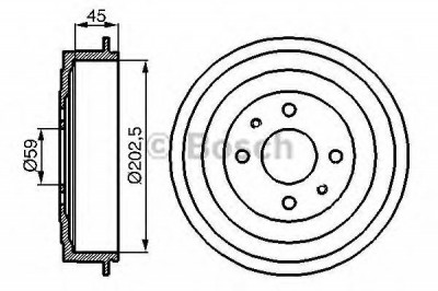 Tambur frana LANCIA YPSILON (843) (2003 - 2011) BOSCH 0 986 477 109 foto