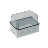Doza ramificatie dreptunghiulara din plastic ABS 210x140x140mm transparenta IP67 IK06 adanca, METE