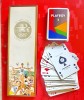 G471-I-Pereche Carti de joc vechi PLAYBOY PIATNIK VIENNA Austria-Editie Speciala-Olympic Gold Limited edition carton plastefiat completa+1 incomplet.