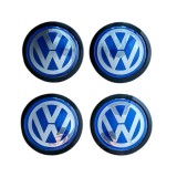 Set 4 capace roti 75mm exterior, 69mm interior VW albastre compatibil/inlocuitor janta aliaj