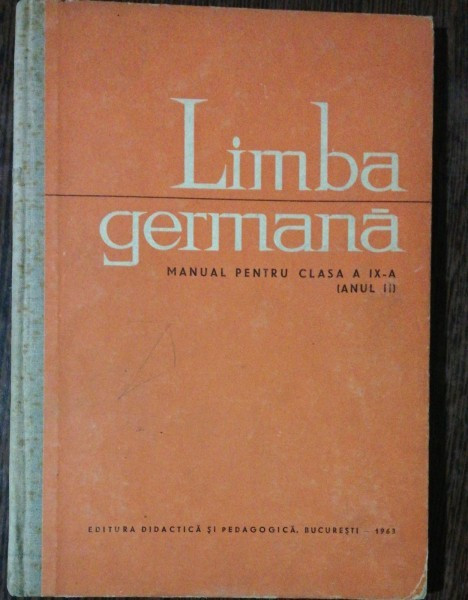 LIMBA GERMANA -MANUAL PENTRU CLASA A IX-A