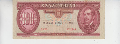 M1 - Bancnota foarte veche - Ungaria - 100 forint - 1992 foto