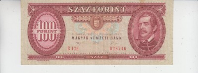 M1 - Bancnota foarte veche - Ungaria - 100 forint - 1992 foto