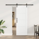 Ușă Glisantă vidaXL cu Set de Feronerie Albă 73.5x198.5 cm Lemn Masiv din Pin