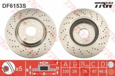 Disc frana MERCEDES C-CLASS T-Model (S203) (2001 - 2007) TRW DF6153S
