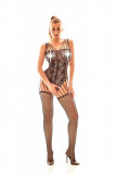 Anais Catsuit Leisha Negru Marime S/M Material 80% Poliamida + 20% Elastan Imprimeu Floral Lenjerie Sexy Femei