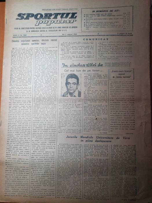 sportul popular 5 august 1954-2 stranduri in sibiu,polo,natatie,aeromodelism