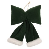 Cumpara ieftin Fundita Craciun textil verde alb 20x7x25 cm