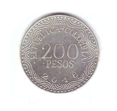 Moneda Columbia 200 pesos 2016, stare buna, curata foto