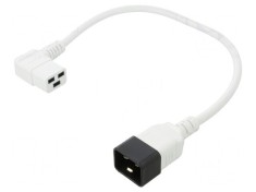 Cablu IEC C19 mamă unghi, IEC C20 tată, 0,5m, 3x1,5mm&sup2; PVC
