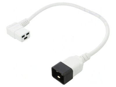 Cablu IEC C19 mamă unghi, IEC C20 tată, 0,5m, 3x1,5mm&amp;sup2; PVC foto