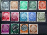 Deutsches Reich- 14 timbre istorice Germania Al Treilea Reich (1933&ndash;1936) &ndash; Seria Definitivă &bdquo;Președintele Paul von Hindenburg&rdquo;