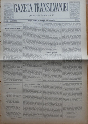 Gazeta Transilvaniei , Numer de Dumineca , Brasov , nr. 23 , 1904 foto