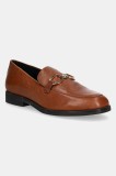 Geox mocasini de piele D CLORIDIE B femei, culoarea maro, cu toc plat, D46XGB 000TC C6001