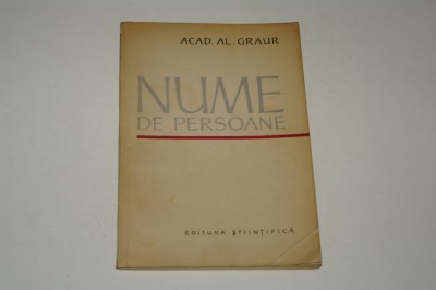 Nume de persoane - Al. Graur foto