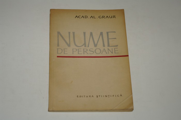 Nume de persoane - Al. Graur